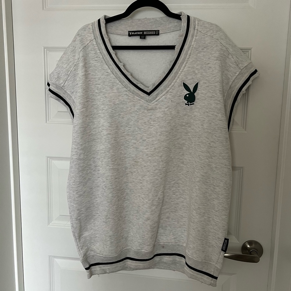 Playboy x Missguided jersey vest size 8
